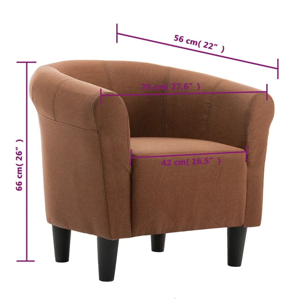 Sessel Braun Stoff