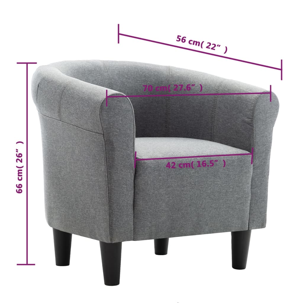 Sessel Hellgrau Stoff
