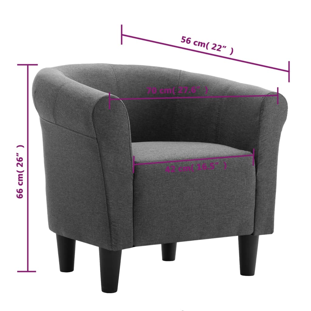 Sessel Dunkelgrau Stoff