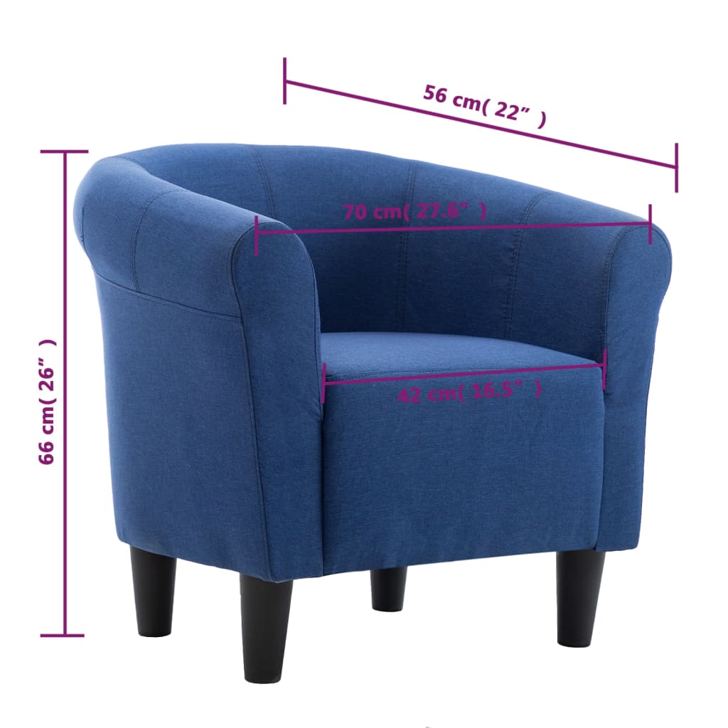 Sessel Blau Stoff