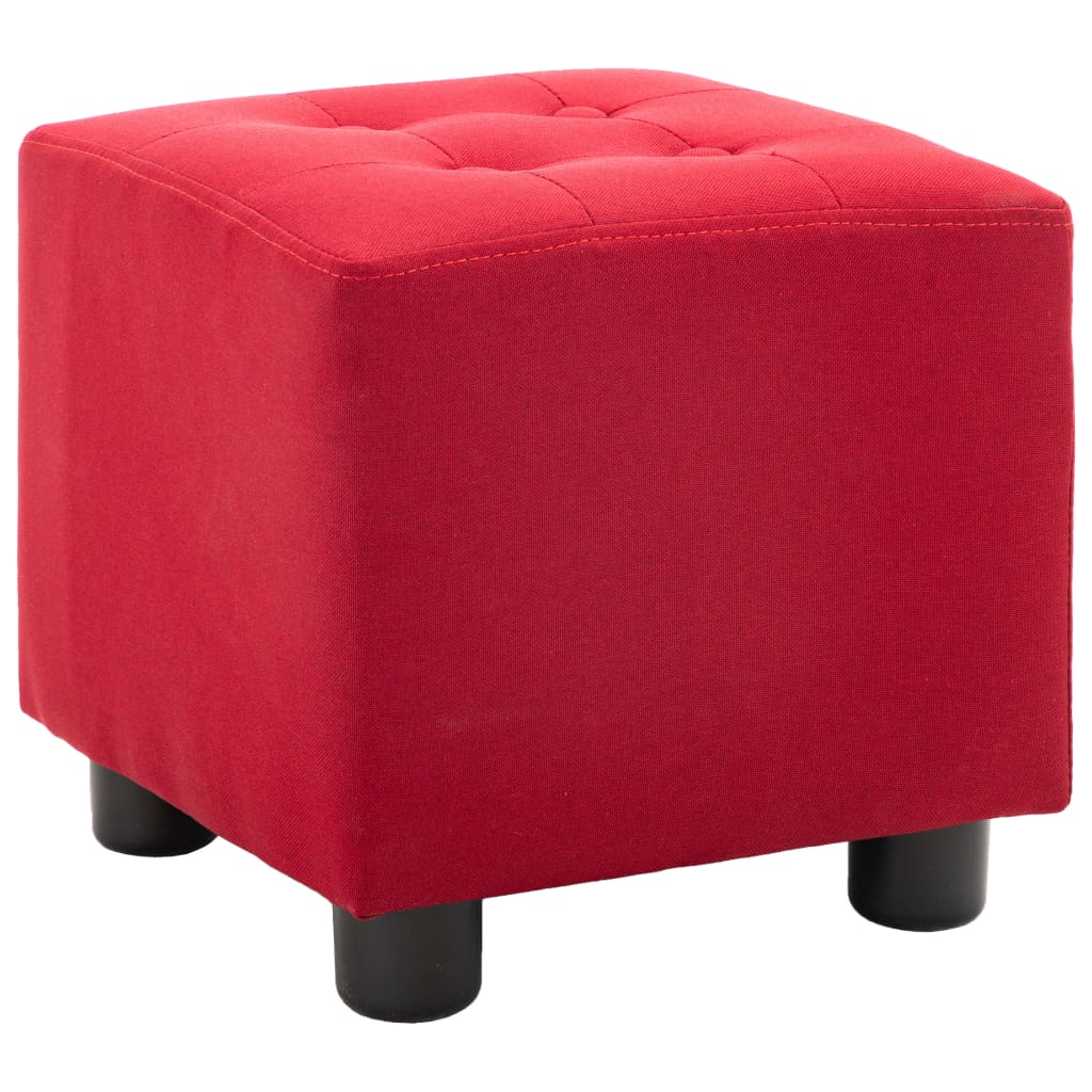 2-tlg. Sessel und Hocker Set Weinrot Stoff
