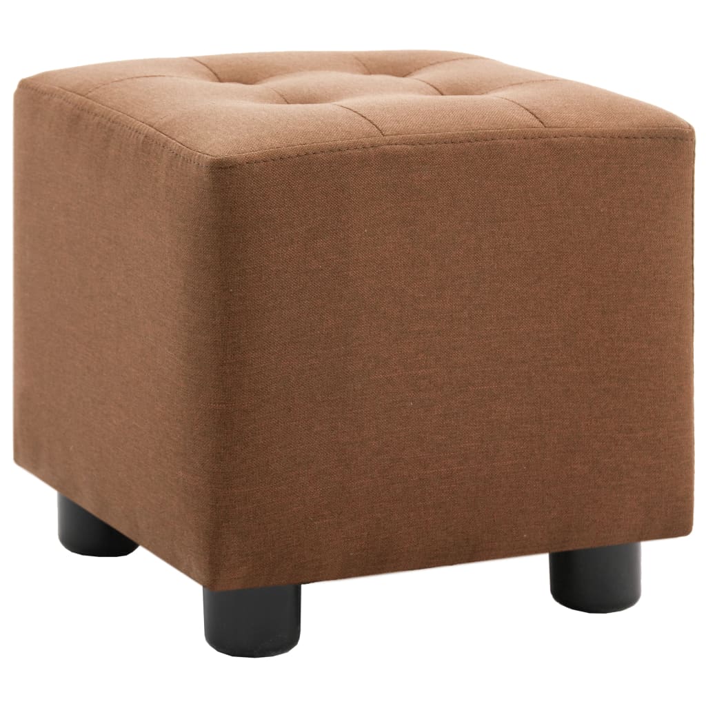 2-tlg. Sessel und Hocker Set Braun Stoff