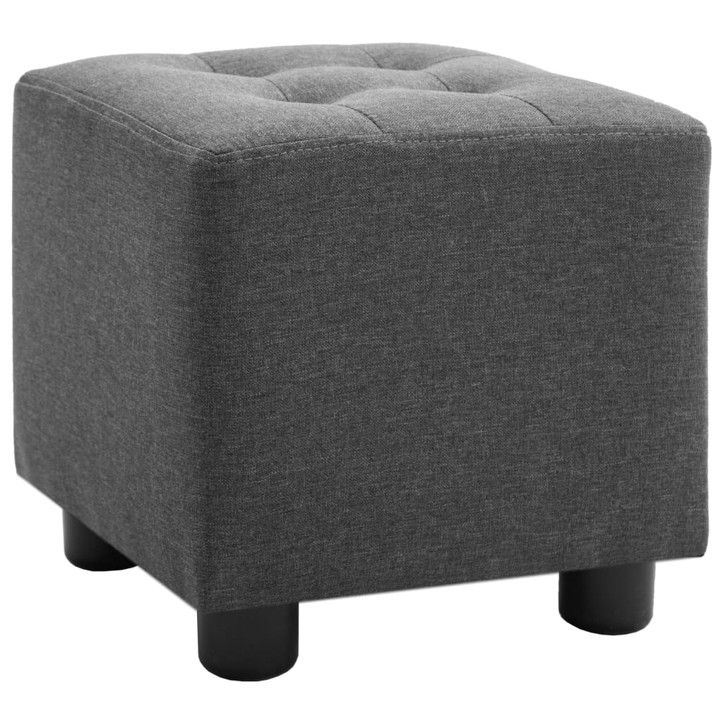 2-tlg. Sessel und Hocker Set Dunkelgrau Stoff