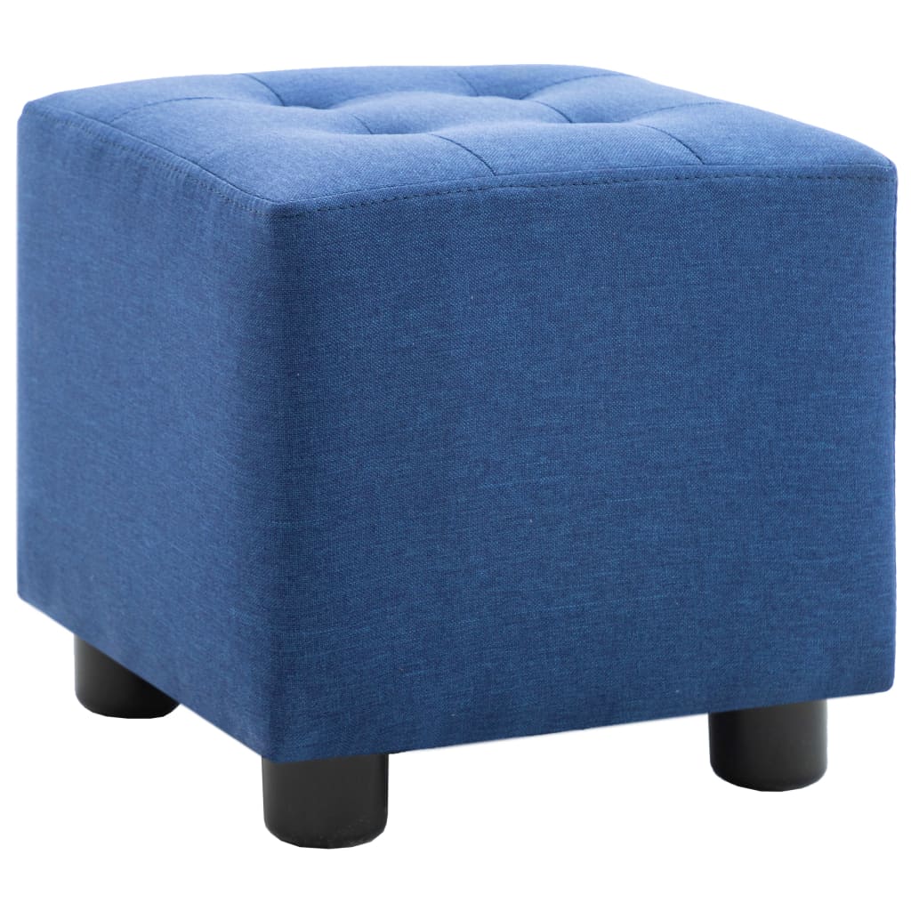 2-tlg. Sessel und Hocker Set Blau Stoff