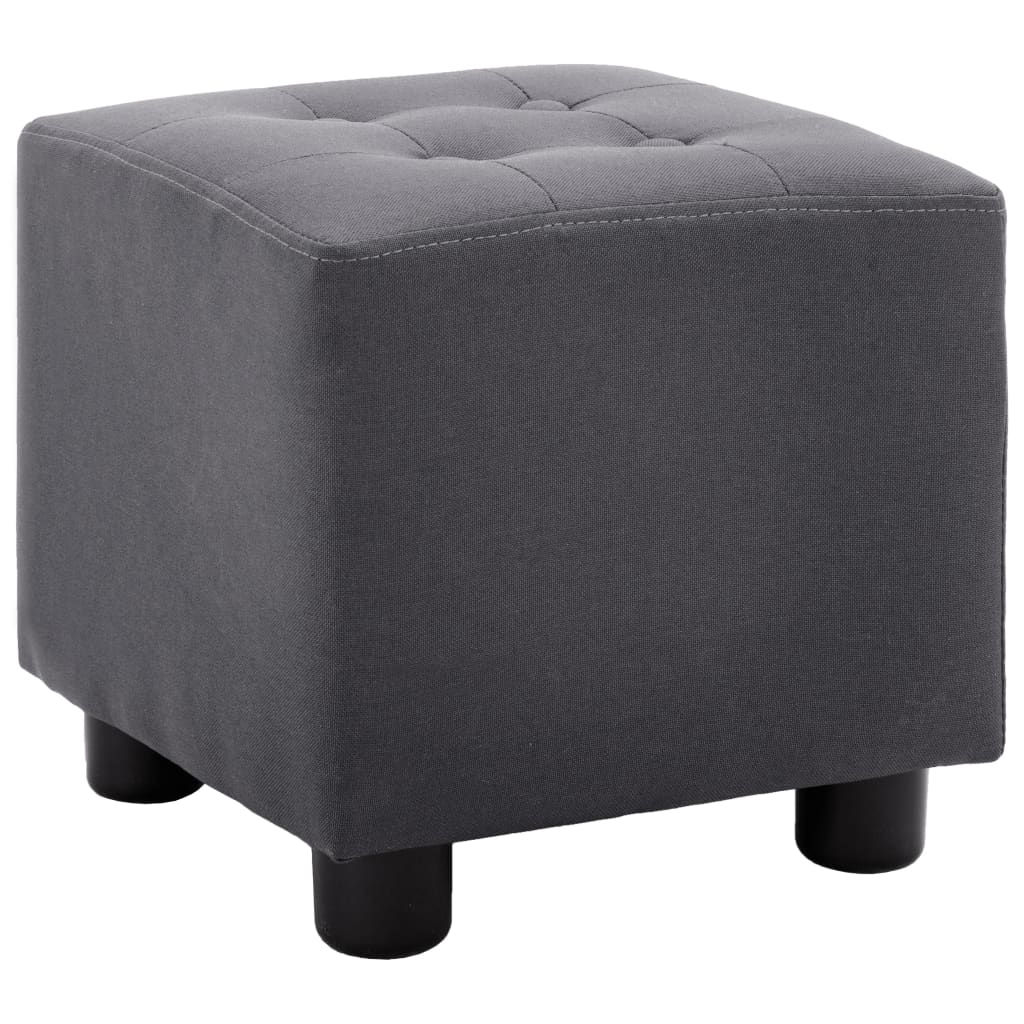 2-tlg. Sessel und Hocker Set Schwarz Stoff