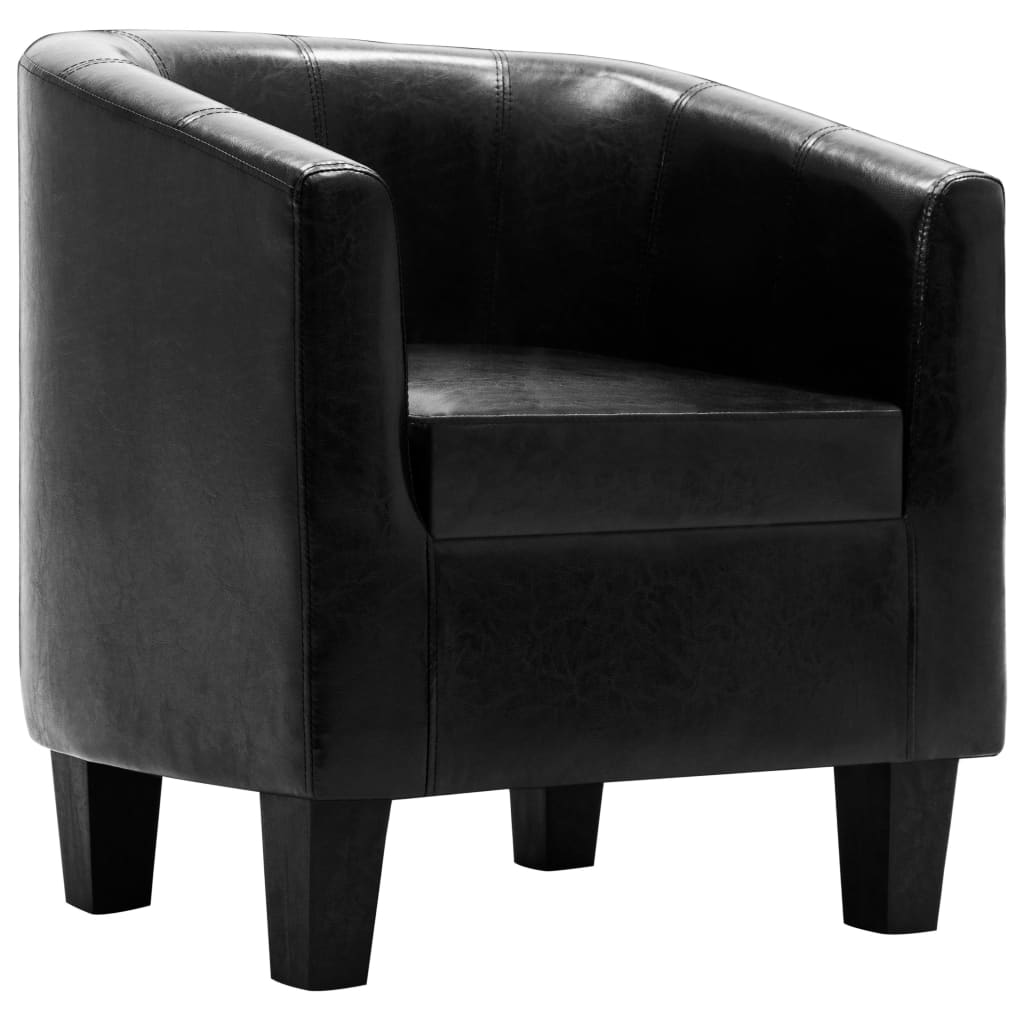 Sessel Schwarz Kunstleder