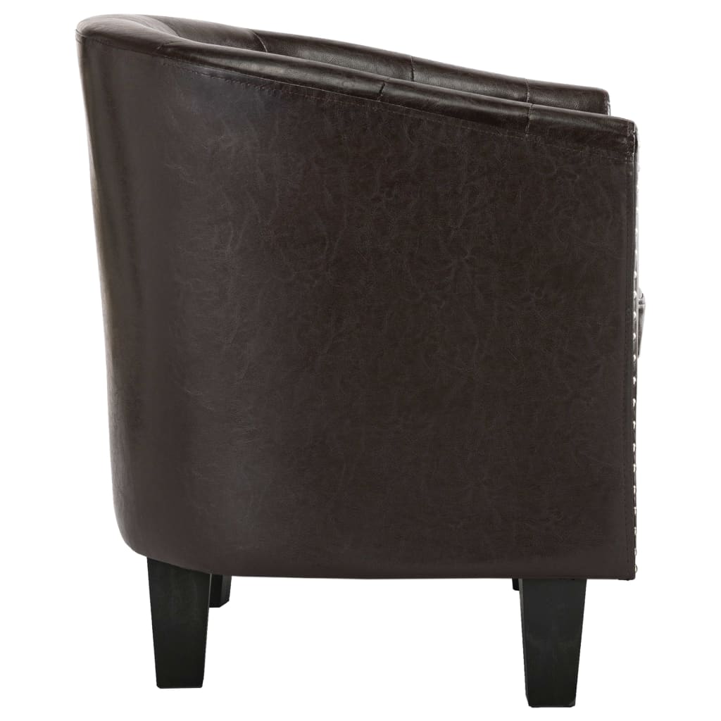 Clubsessel Braun Kunstleder