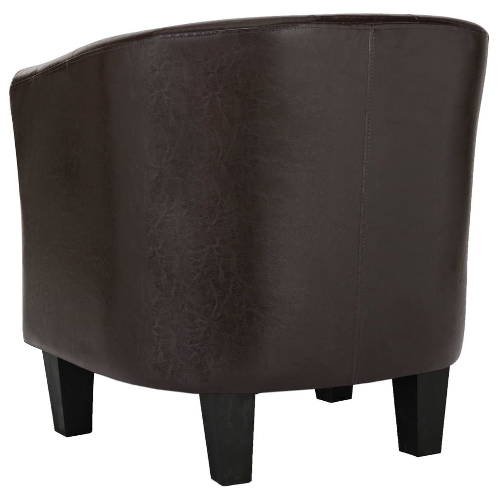 Clubsessel Braun Kunstleder