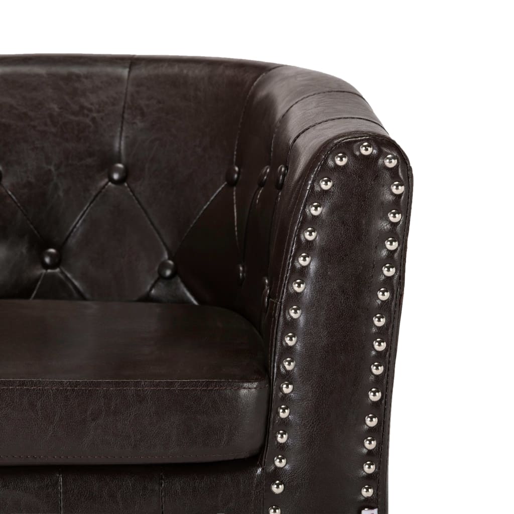 Clubsessel Braun Kunstleder