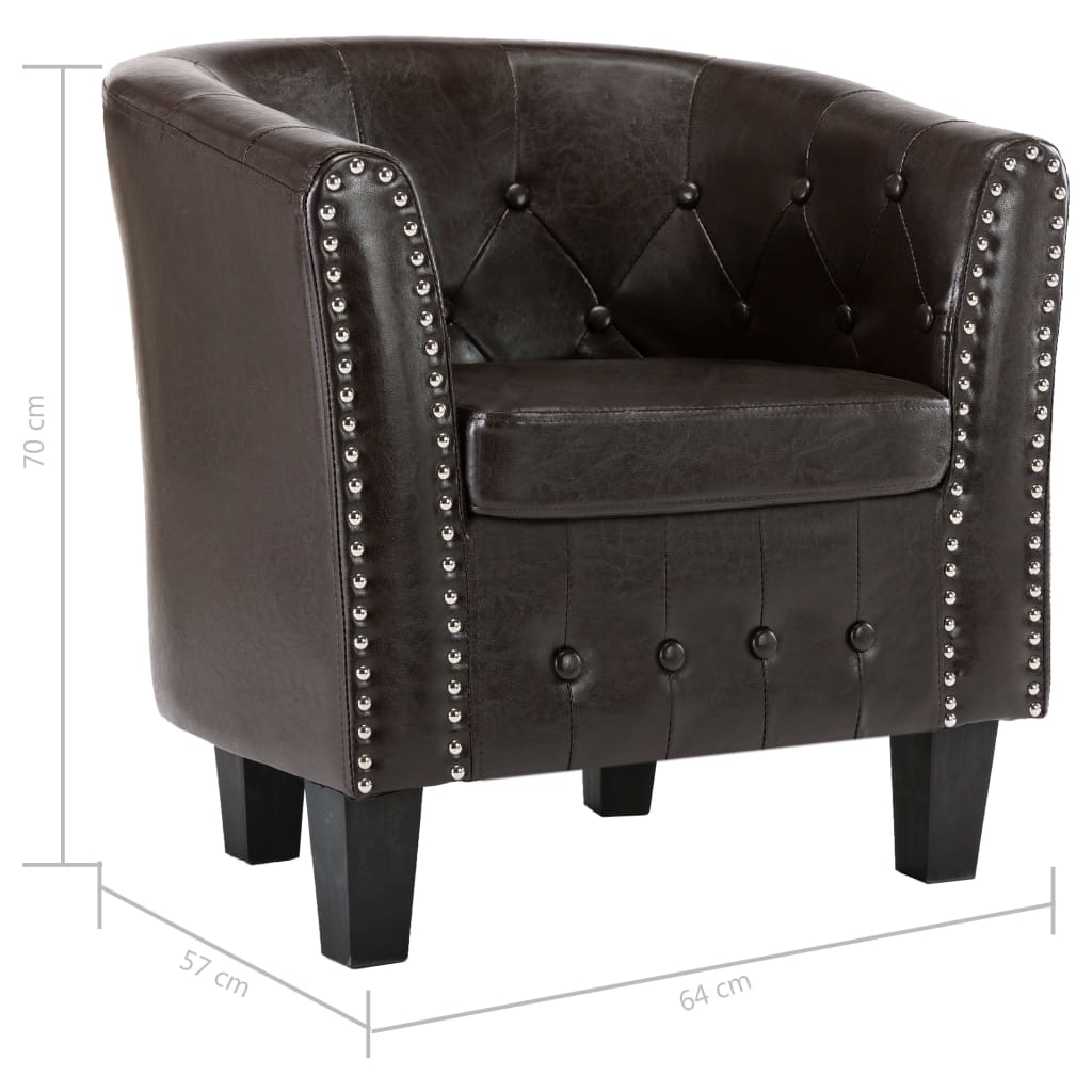Clubsessel Braun Kunstleder