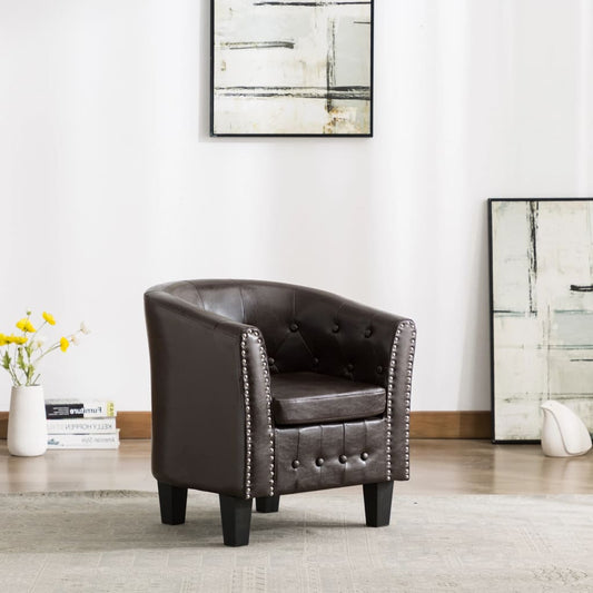 Clubsessel Braun Kunstleder