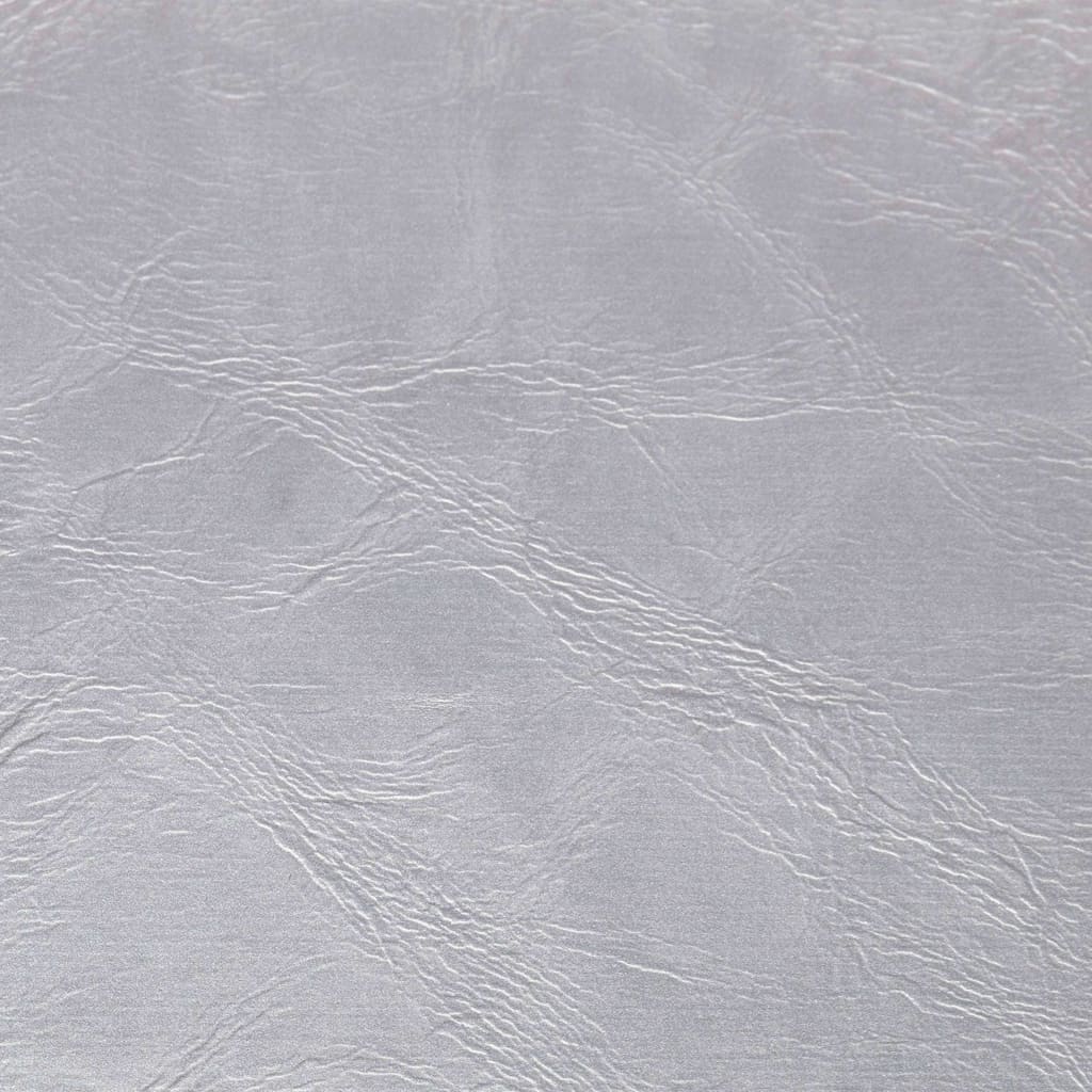 Clubsessel mit Hocker Glänzendes Silbern Kunstleder