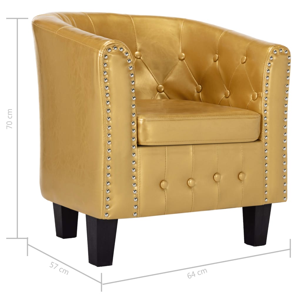 Clubsessel Glänzendes Golden Kunstleder