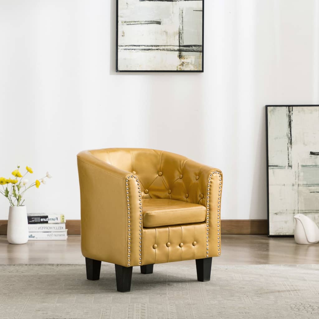 Clubsessel Glänzendes Golden Kunstleder