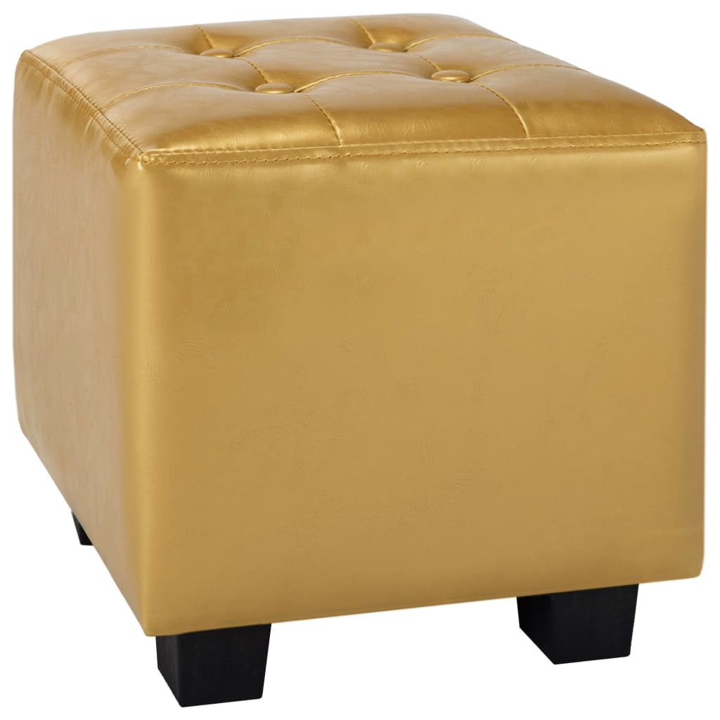 Sessel mit Fußhocker Glänzendes Golden Kunstleder