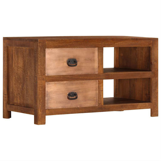 Table basse avec 2 tiroirs 90x40x50 cm en bois de manguier massif