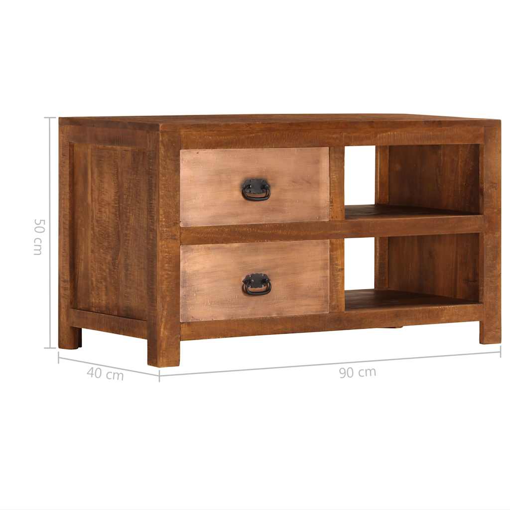 Table basse avec 2 tiroirs 90x40x50 cm en bois de manguier massif