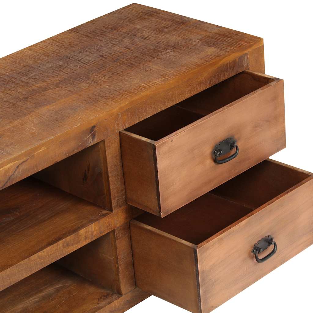 Table basse avec 2 tiroirs 90x40x50 cm en bois de manguier massif