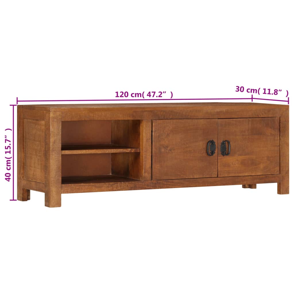 TV-Schrank 120x30x40 cm Massivholz Mango