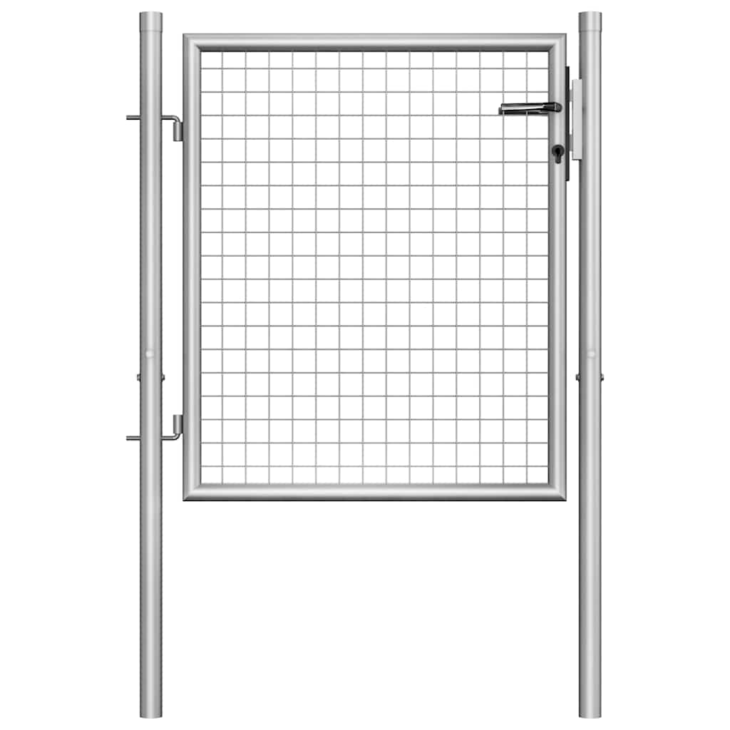 Gartentor verzinkter Stahl 100 x 75 cm Silber