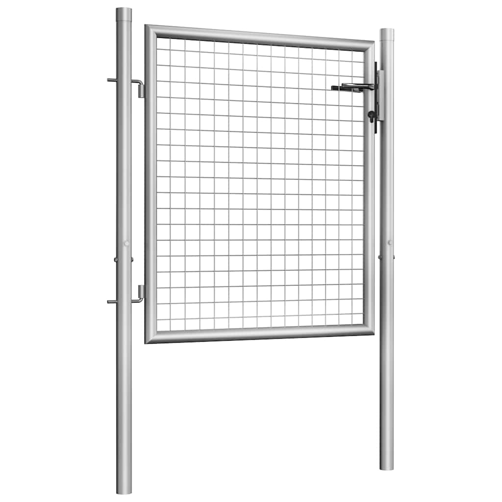 Gartentor verzinkter Stahl 100 x 75 cm Silber