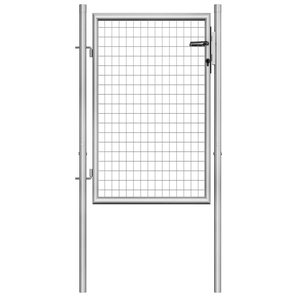 Gartentor verzinkter Stahl 105x100 cm Silber