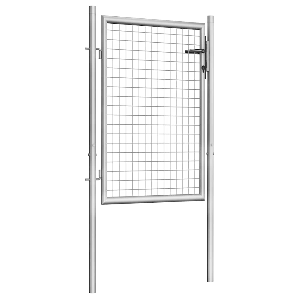 Gartentor verzinkter Stahl 105x100 cm Silber