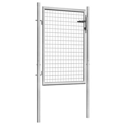 Gartentor verzinkter Stahl 105x100 cm Silber