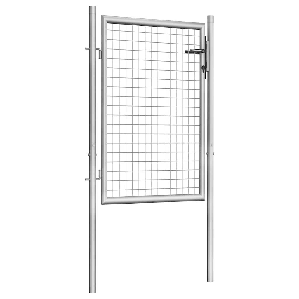 Gartentor verzinkter Stahl 100 x 100 cm Silber