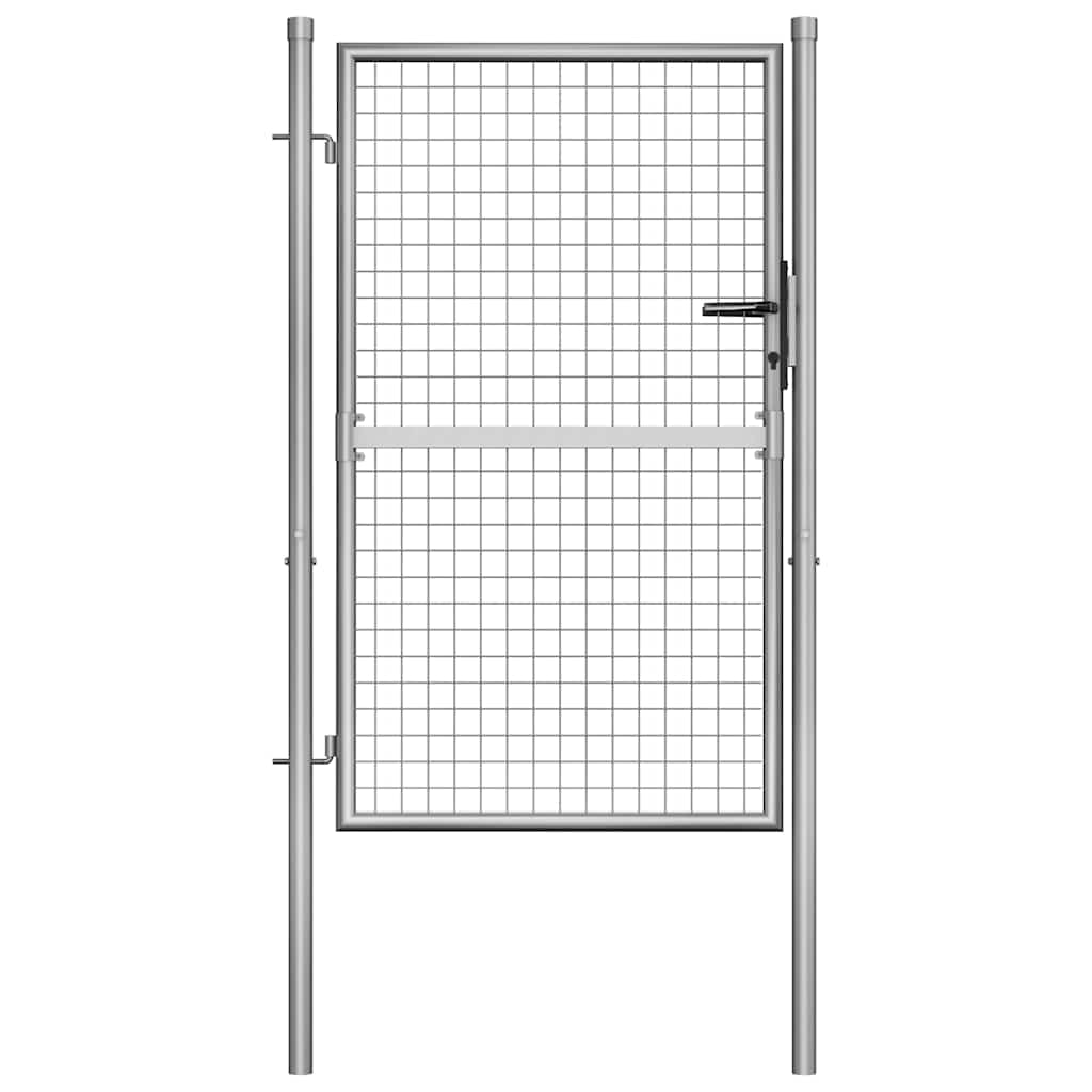 Gartentor verzinkter Stahl 105x125 cm Silber