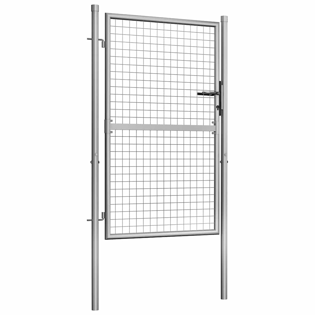 Gartentor verzinkter Stahl 105x125 cm Silber