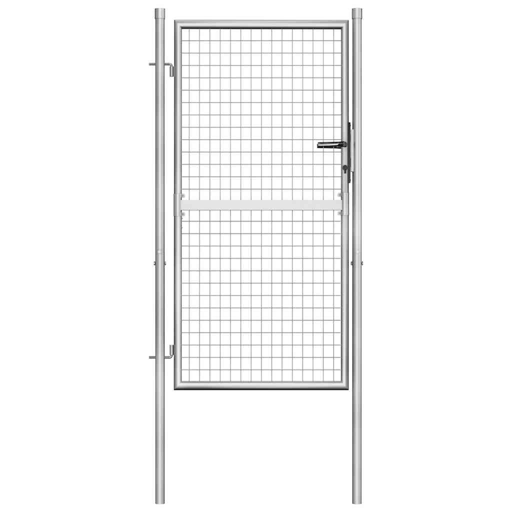 Gartentor verzinkter Stahl 105x150 cm Silber
