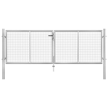 Gartentor verzinkter Stahl 306x75 cm Silber