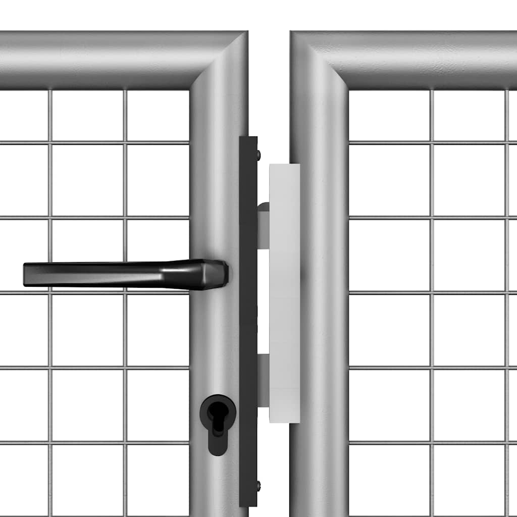 Gartentor verzinkter Stahl 306x75 cm Silber