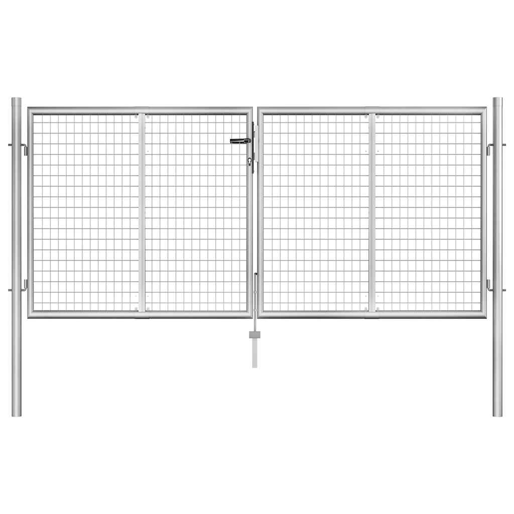 Gartentor verzinkter Stahl 306x100 cm Silber