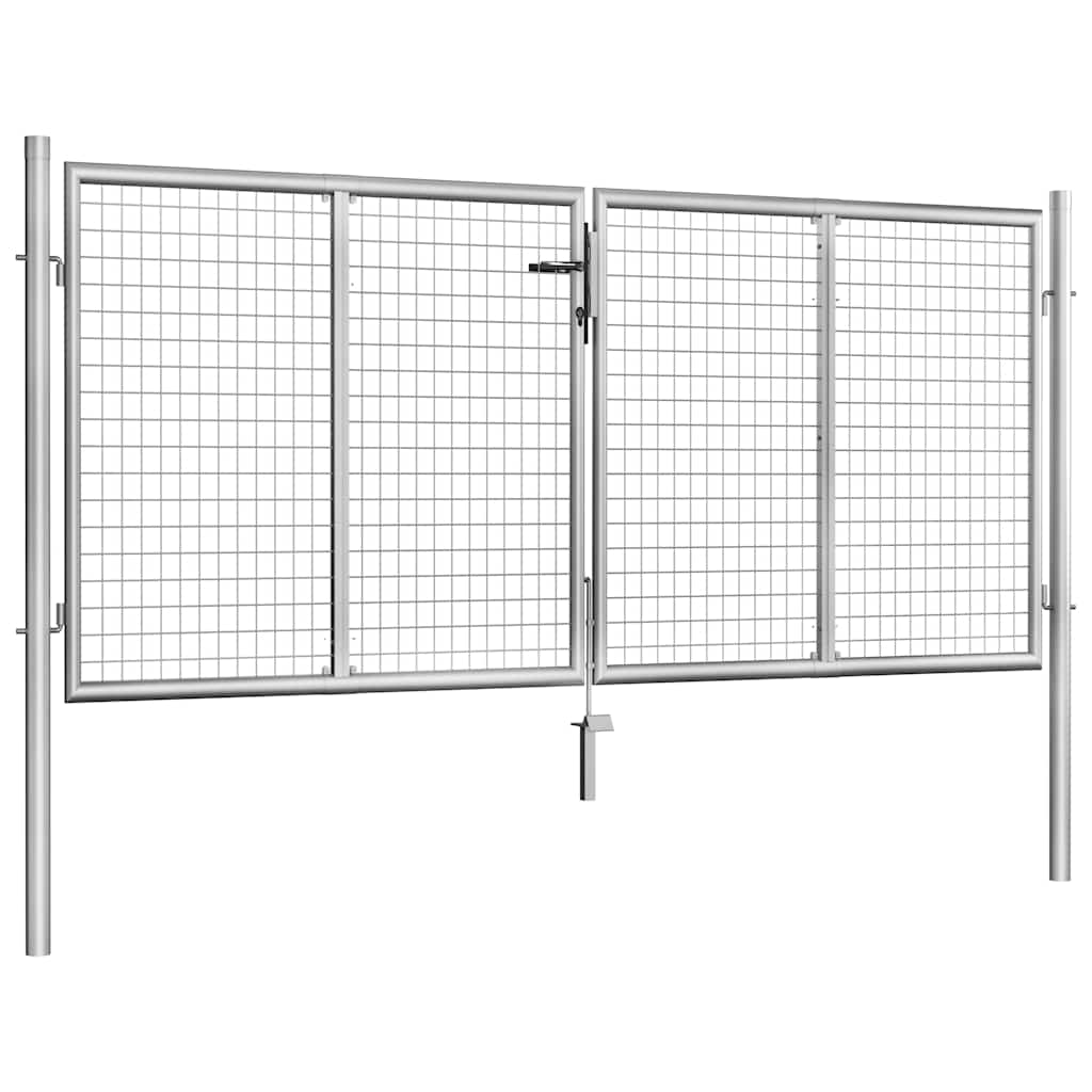 Gartentor verzinkter Stahl 306x100 cm Silber