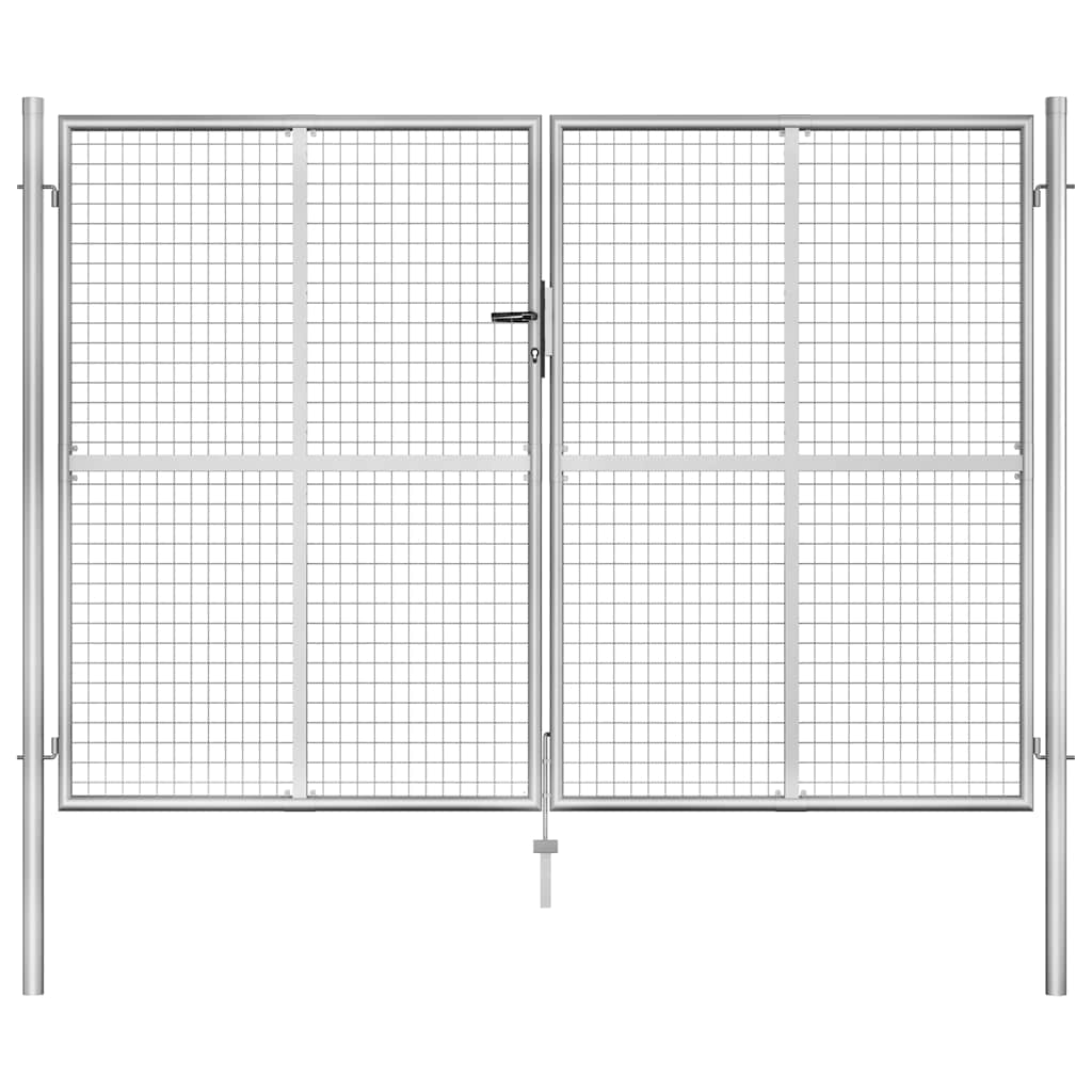 Gartentor verzinkter Stahl 300 x 175 cm Silber