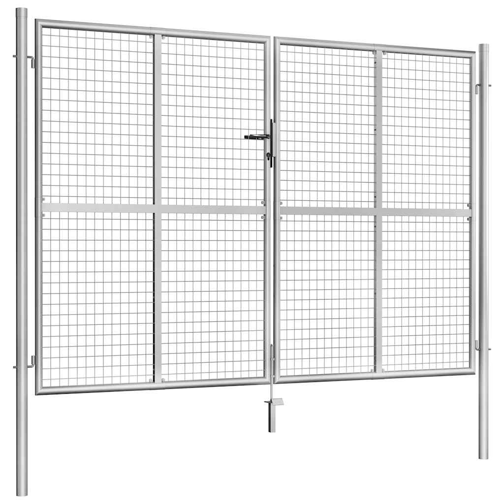 Gartentor verzinkter Stahl 300 x 175 cm Silber