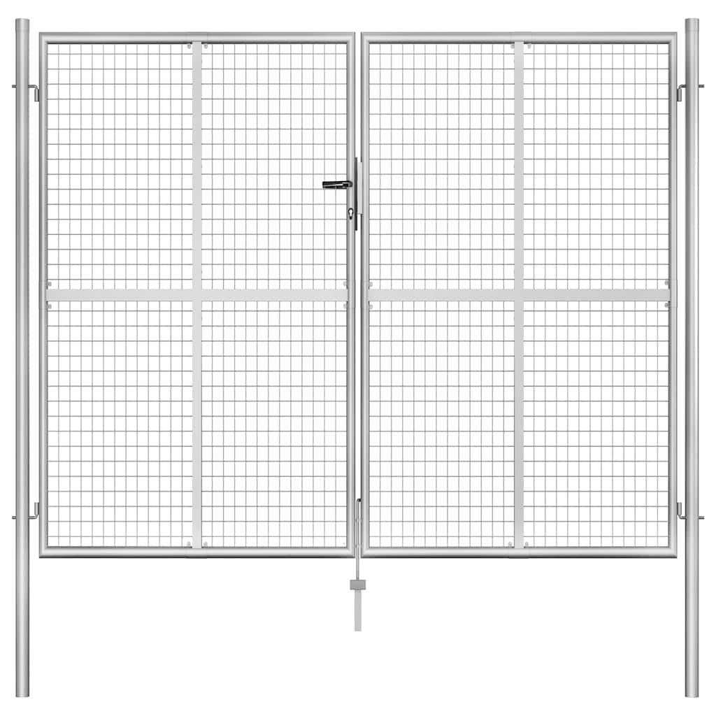 Gartentor verzinkter Stahl 300 x 200 cm Silber