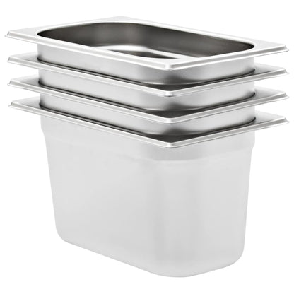 Gastronormbehälter 4 Stk. GN 1/4 150 mm Edelstahl