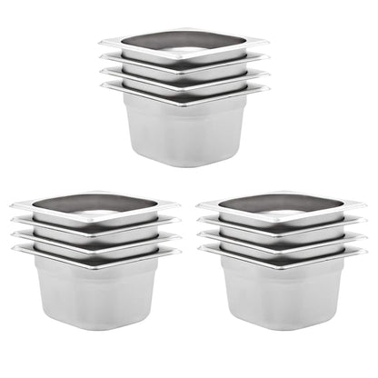 Gastronormbehälter 12 Stk. GN 1/6 100 mm Edelstahl
