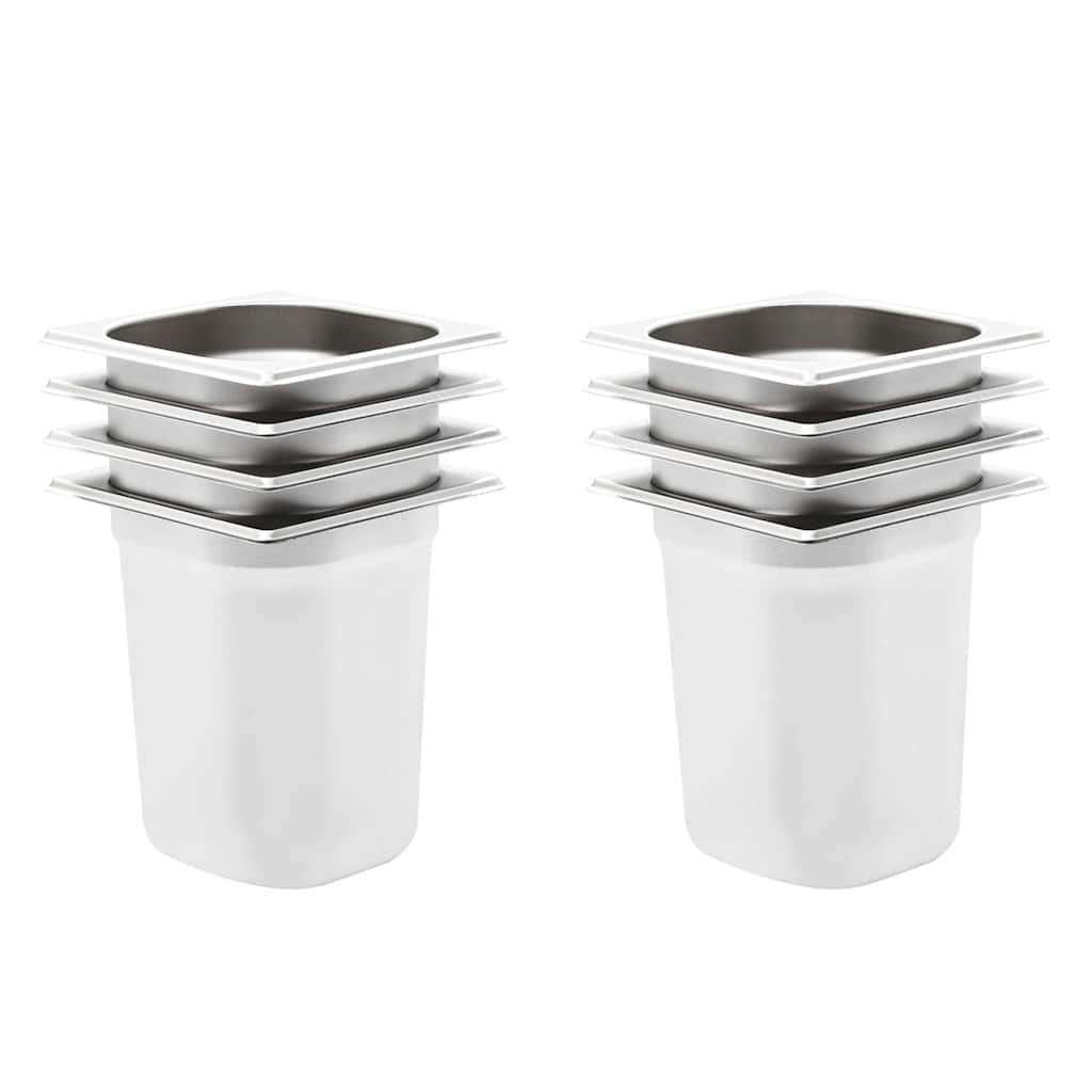 Gastronormbehälter 8 Stk. GN 1/6 200 mm Edelstahl