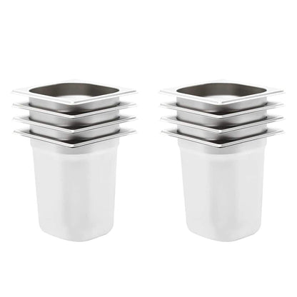 Gastronormbehälter 8 Stk. GN 1/6 200 mm Edelstahl