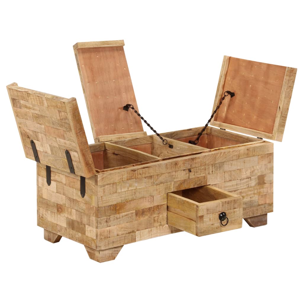 Table basse en bois de manguier massif 80x40x35 cm