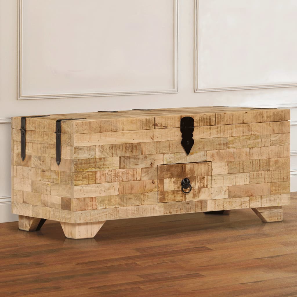 Table basse en bois de manguier massif 80x40x35 cm