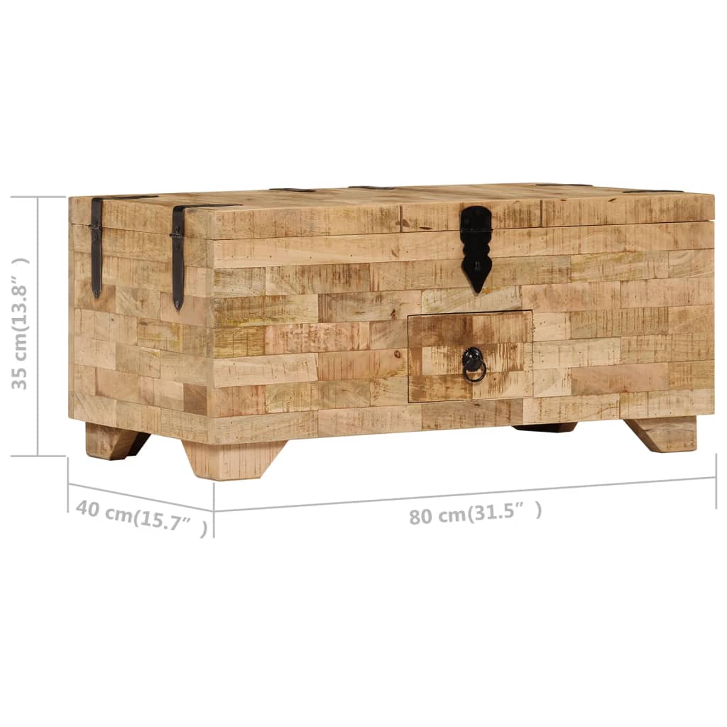 Table basse en bois de manguier massif 80x40x35 cm