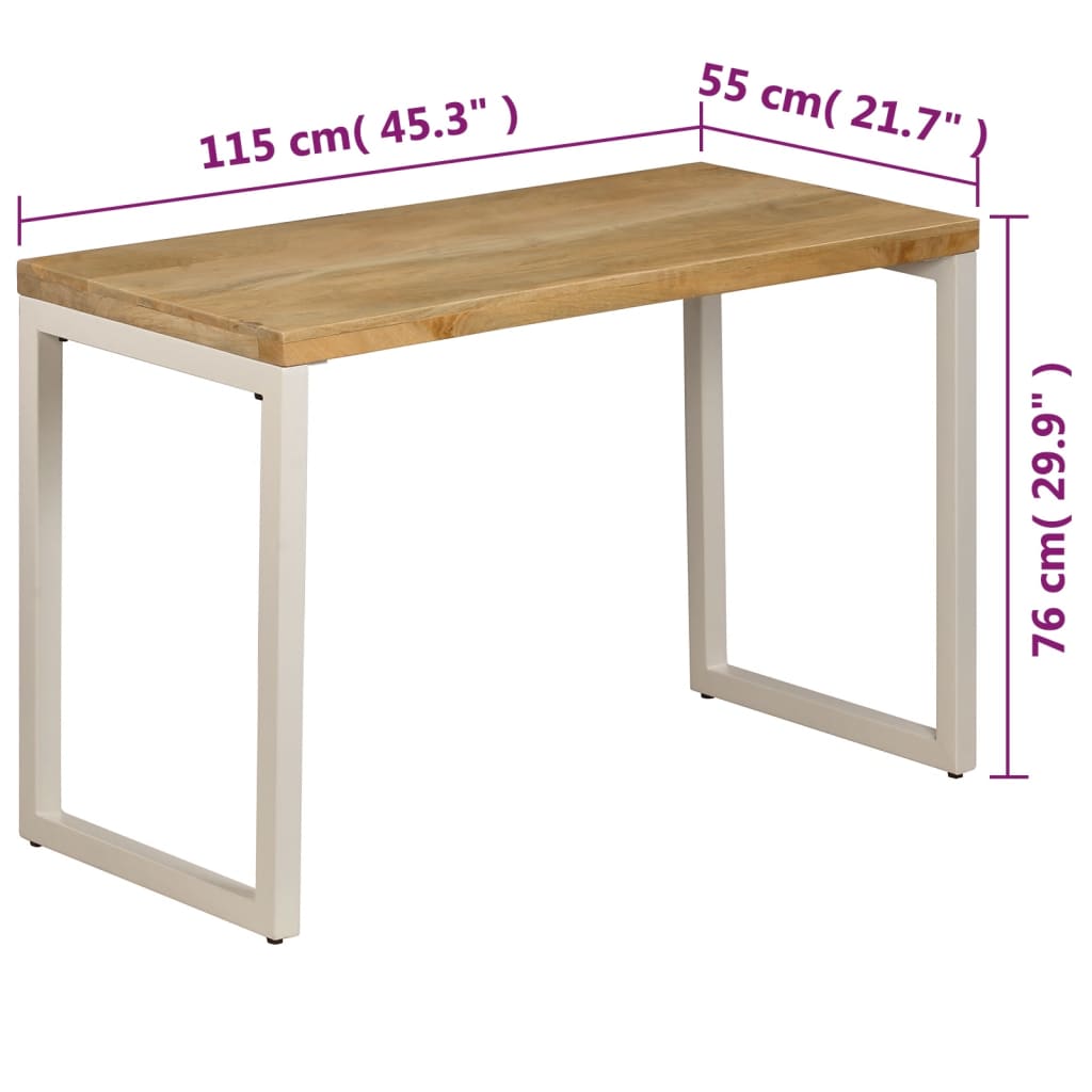 Esstisch 115x55x76 cm Massivholz Mango und Stahl