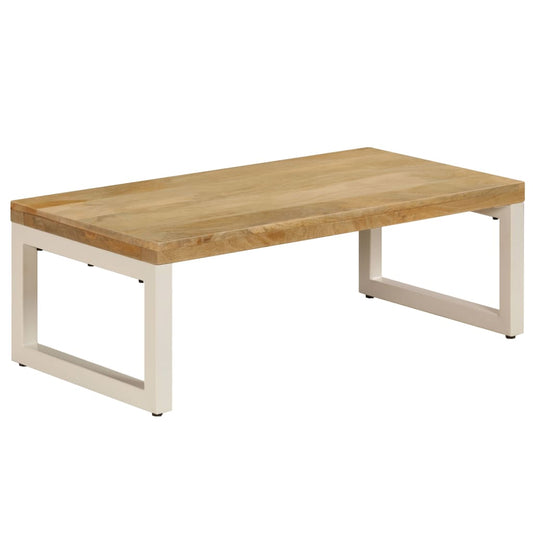 Coffee table 100x50x35 cm solid mango wood and steel