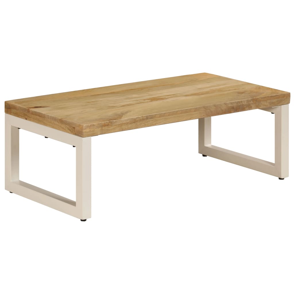 Coffee table 100x50x35 cm solid mango wood and steel
