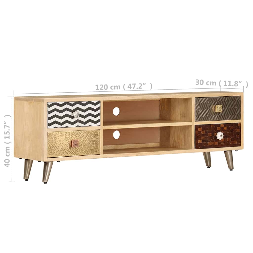 TV-Schrank 120x30x40 cm Massivholz Mango